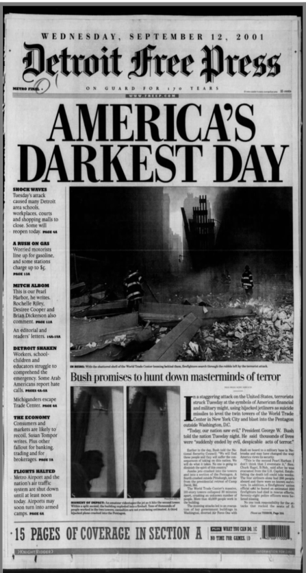 20 front pages that ran after 9/11 - Poynter