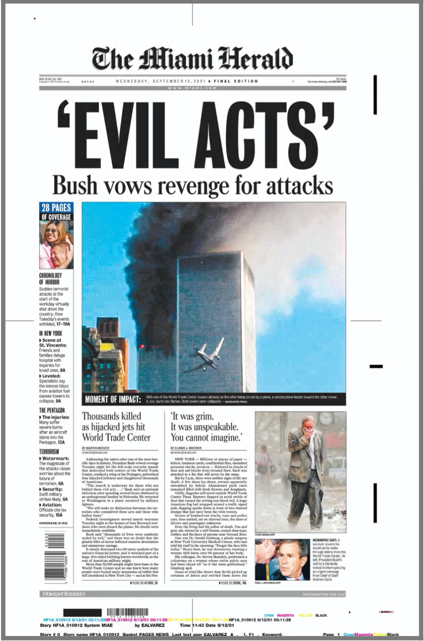20 front pages that ran after 9/11 - Poynter