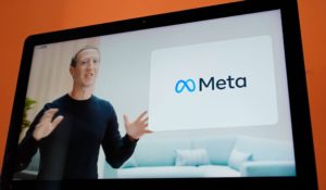 Facebook CEO Mark Zuckerberg announces Facebook’s new name, Meta, during a virtual event on Thursday. (AP Photo/Eric Risberg)