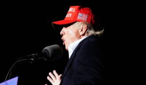 Former President Donald Trump, speaking in Arizona over the weekend. (AP Photo/Ross D. Franklin)