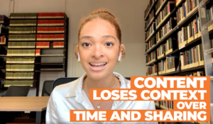 MediaWise Campus Correspondent Maya Broadwater of the University of Miami teaches viewers how to identify fake photos using a reverse image search. (Screenshot/MediaWise and NBCLX)