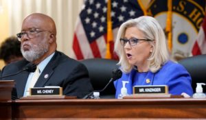 Vice Chair Liz Cheney, R-Wyo., right, gives her opening remarks as Committee Chairman Rep. Bennie Thompson, D-Miss., left, looks on, as the House select committee investigating the Jan. 6 attack on the U.S. Capitol held its first public hearing last Thursday. (AP Photo/J. Scott Applewhite)