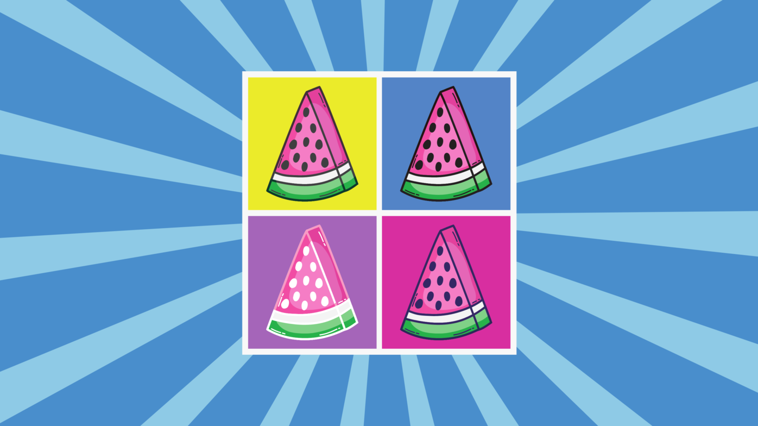 an illustration of pop art watermelons