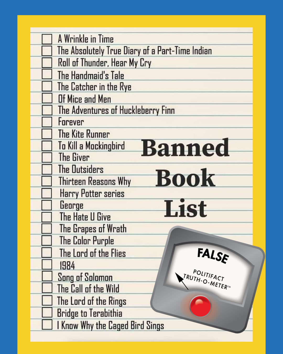 A viral list of ‘banned’ books in Florida is satire Poynter