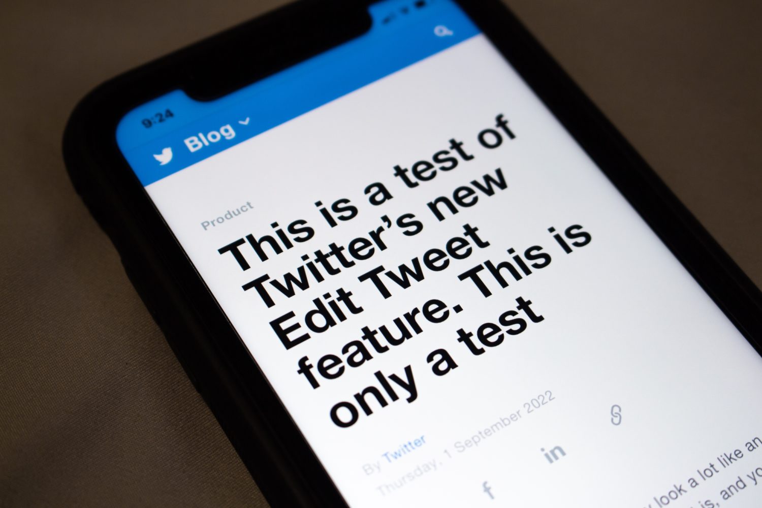 Vancouver, CANADA - Sep 5 2022 : An blog post about Edit Tweet feature from Twitter’s official blog. Twitter announced that “Edit Tweets” option is being tested