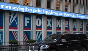The news ticker outside Fox Television Studios in New York City earlier this year. (Photo by zz/NDZ/STAR MAX/IPx)