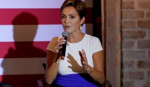 Arizona Republican gubernatorial candidate Kari Lake speaks at a rally last month. (AP Photo/Matt York)