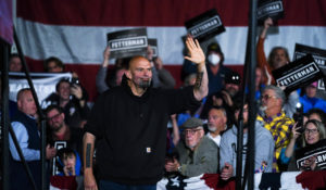 Pennsylvania Lt. Gov. John Fetterman, a Democratic candidate for U.S. Senate, arrives at a campaign event in York, Pa., Saturday, Oct. 8, 2022. (AP Photo/Matt Rourke)