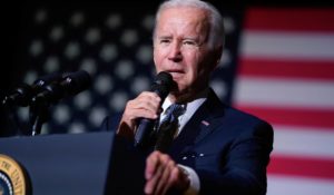 President Joe Biden speaks about student loan relief at Delaware State University in Dover on Oct. 21. (AP Photo/Evan Vucci)
