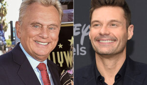 Current “Wheel of Fortune” host Pat Sajak, left, and his planned replacement, Ryan Seacrest, right. (AP Photo)