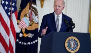 President Joe Biden, speaking at the White House on Monday, Oct. 30. (AP Photo/Evan Vucci)