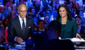 NBC News’ Lester Holt and Kristen Welker, two of the three moderators of Wednesday night’s Republican presidential debate. (Courtesy: NBC News)