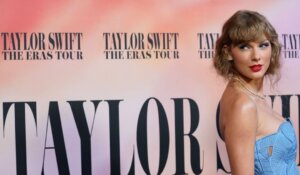 Taylor Swift arrives at the world premiere of the concert film "Taylor Swift: The Eras Tour" last month in Los Angeles. (AP Photo/Chris Pizzello)