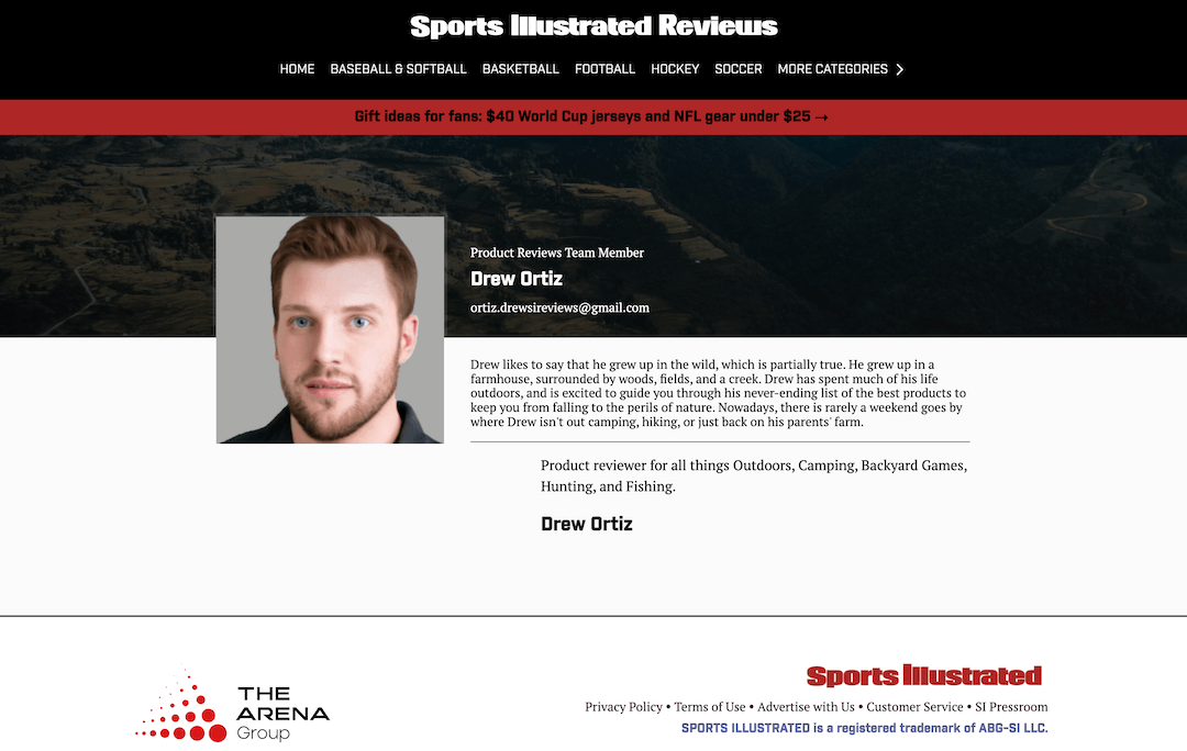 Reports that Sports Illustrated used AI-generated stories and fake