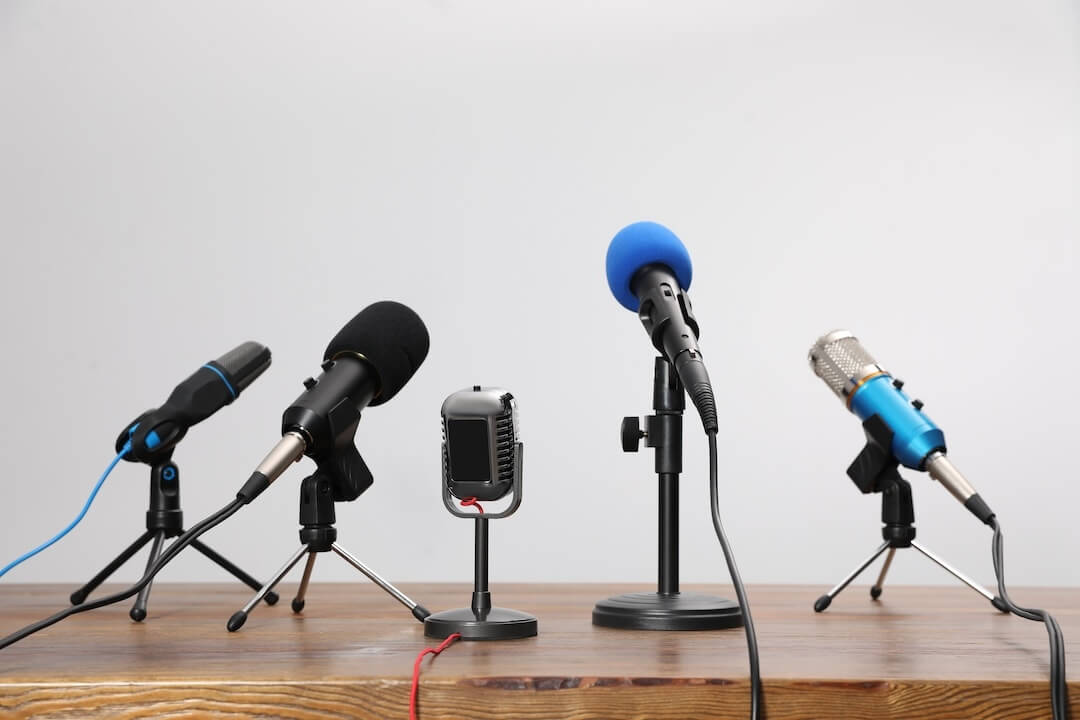 Shutterstock image of microphones