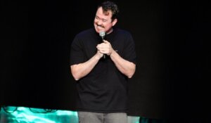 Comedian Shane Gillis, shown here performing at Madison Square Garden last August. (Evan Agostini/Invision/AP)