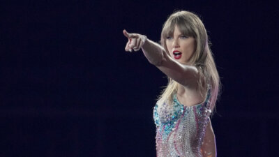 Taylor Swift performs as part of the "Eras Tour" at the Tokyo Dome, Wednesday, Feb. 7, 2024, in Tokyo. (AP Photo/Toru Hanai)