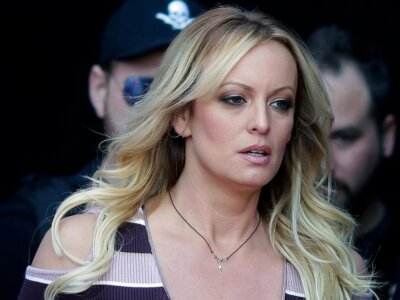 Stormy Daniels arrives at an event in Berlin, on Oct. 11, 2018. (AP Photo/Markus Schreiber, File)