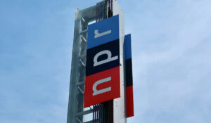 A sign at NPR's Washington, D.C., headquarters building in June 2019. (DCStockPhotography/Shutterstock)