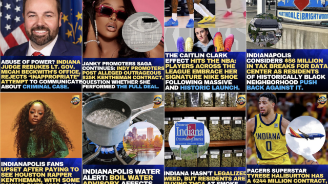 A screenshot of multiple recent news posts from the digital news platform, Black Indy LIVE